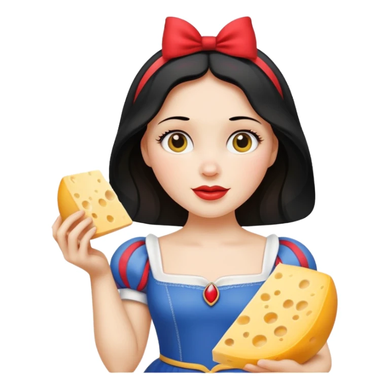  Snow White holding wedge of cheese sticker