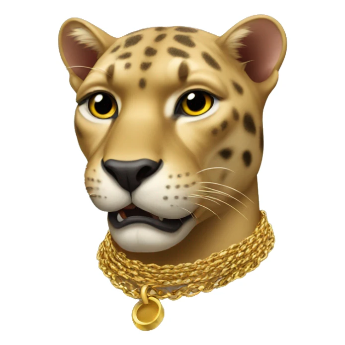 panther with golden necklace like a rapper  sticker