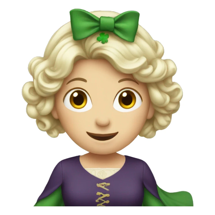 irish woman in dress waving sticker
