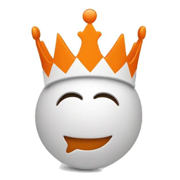A crown, orange on the upside and white on the downside, add text seeker alliance  sticker