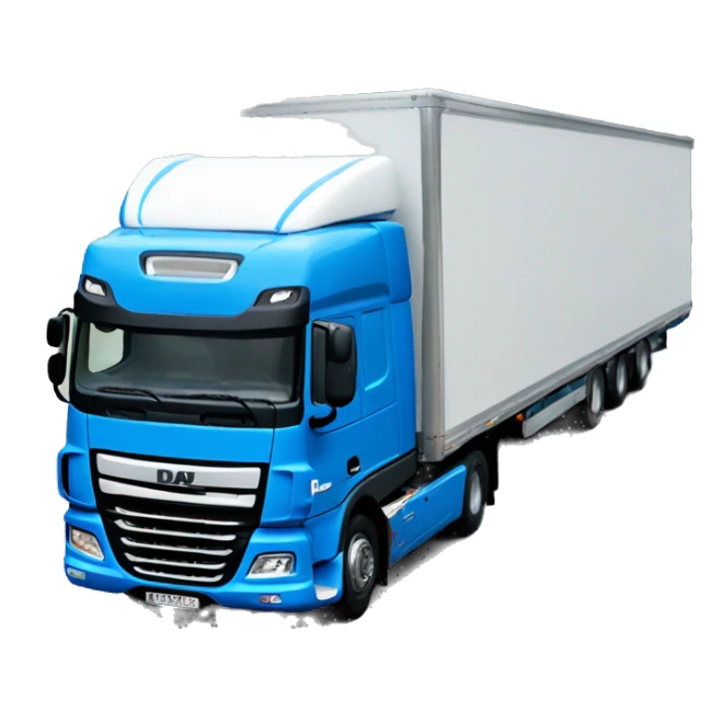 Truck Daf XG+ white with blue trailer  sticker