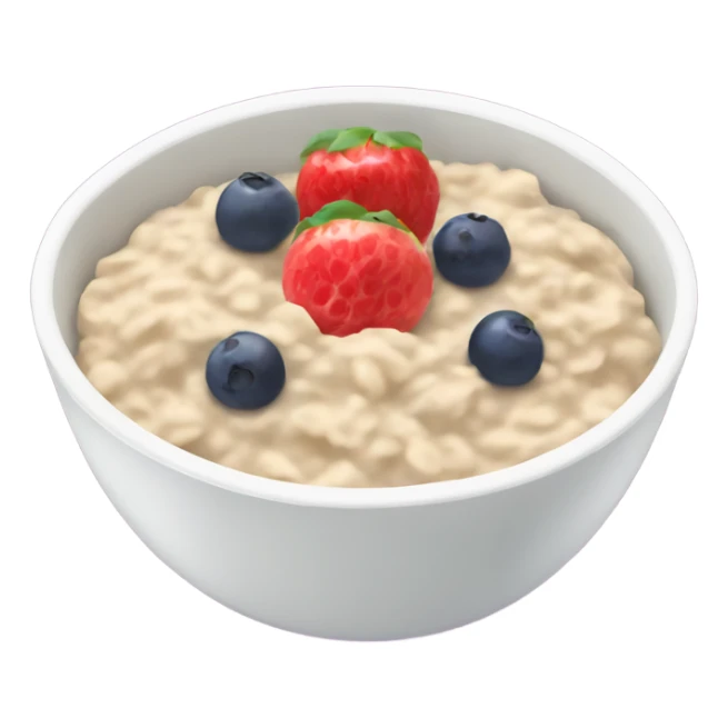 a bowl of oatmeal and fruit  sticker