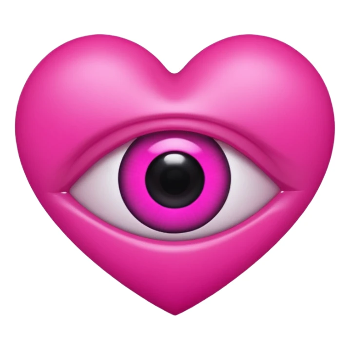 A neon heart with a dark eye in the center sticker