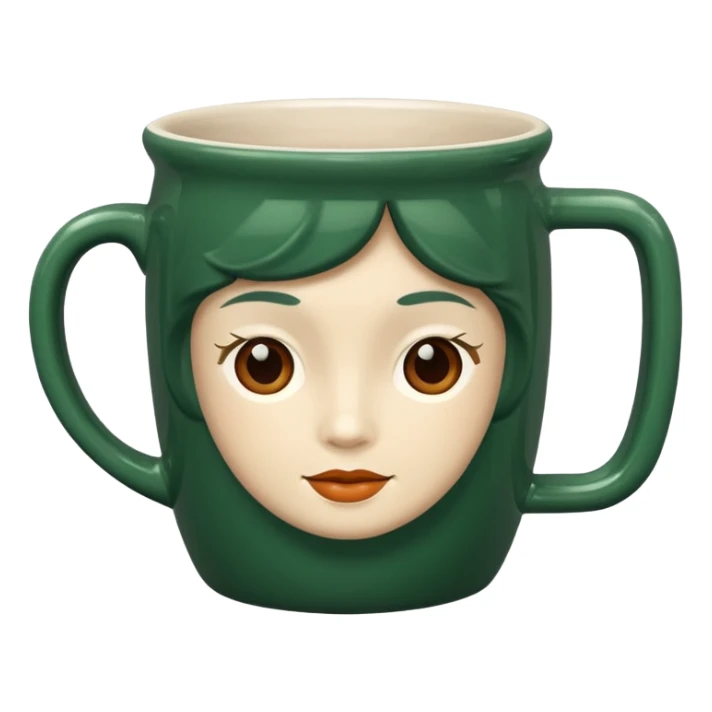 the mug is beautiful, vintage, deep green color sticker