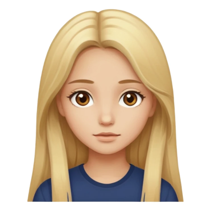 Chica de lentes ojos cafés, cabello largo rubio-castaño aesthetic  sticker