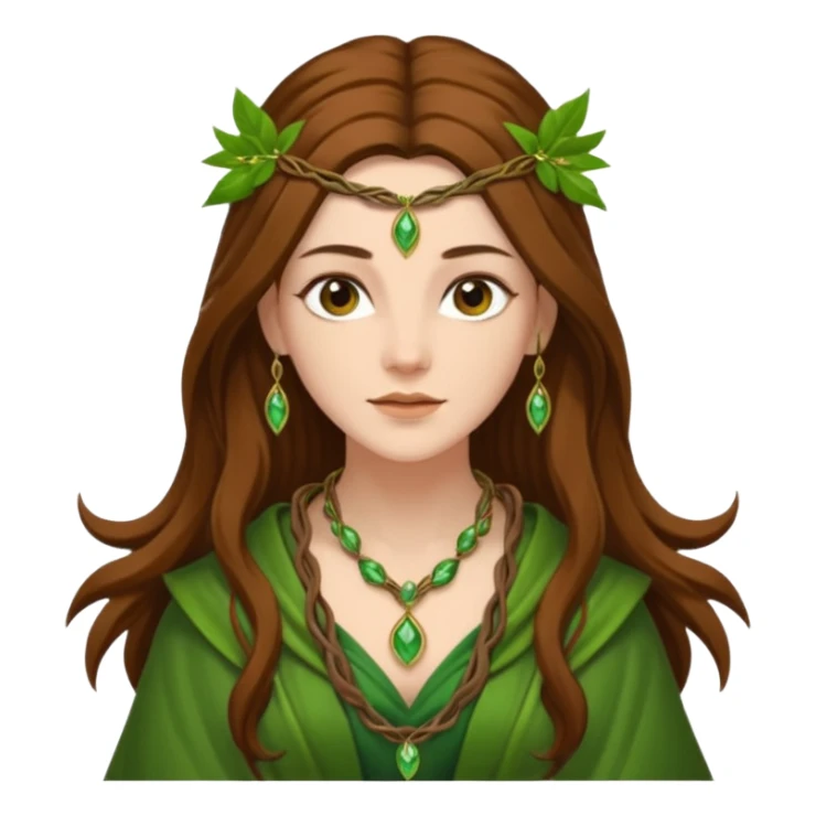 Leaf-necklace druid queen sticker