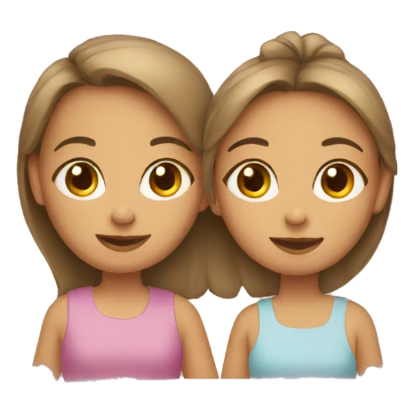 family of two girls sticker