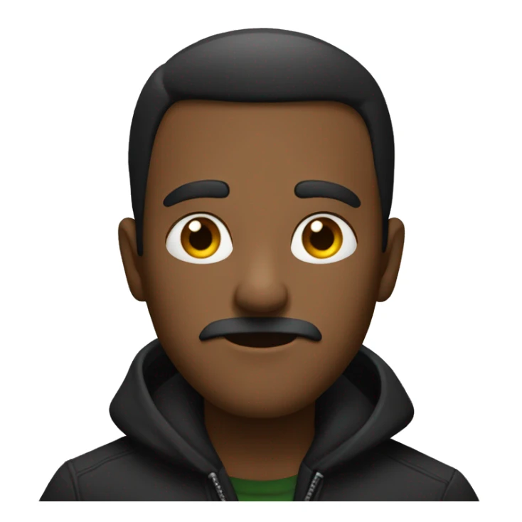 suspicious man with black ht and a coat sticker