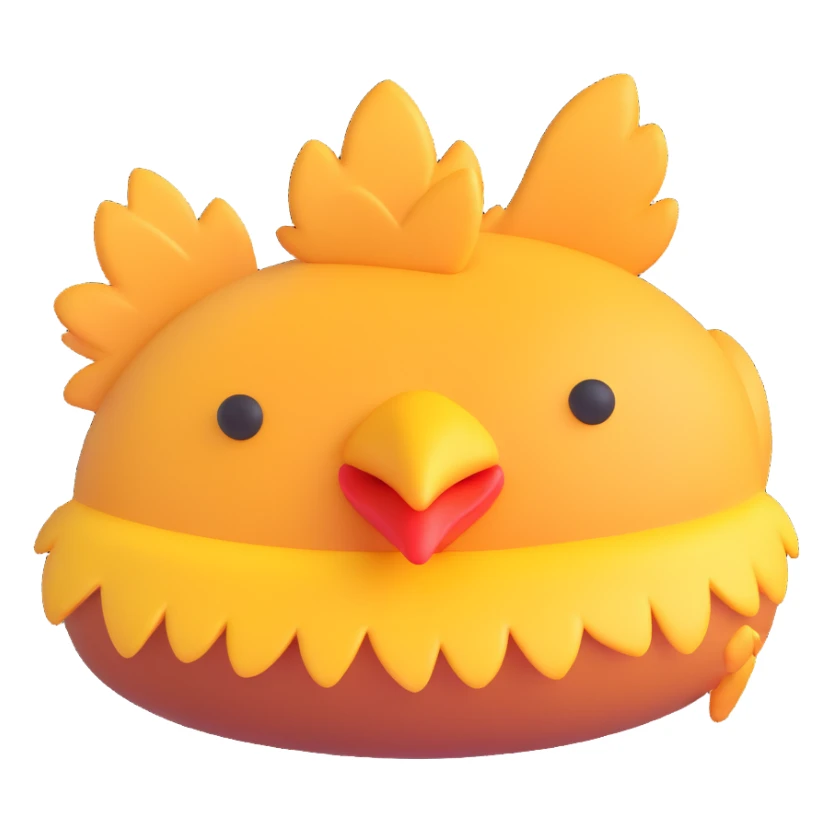 a chicken tender, 3D emoji style sticker