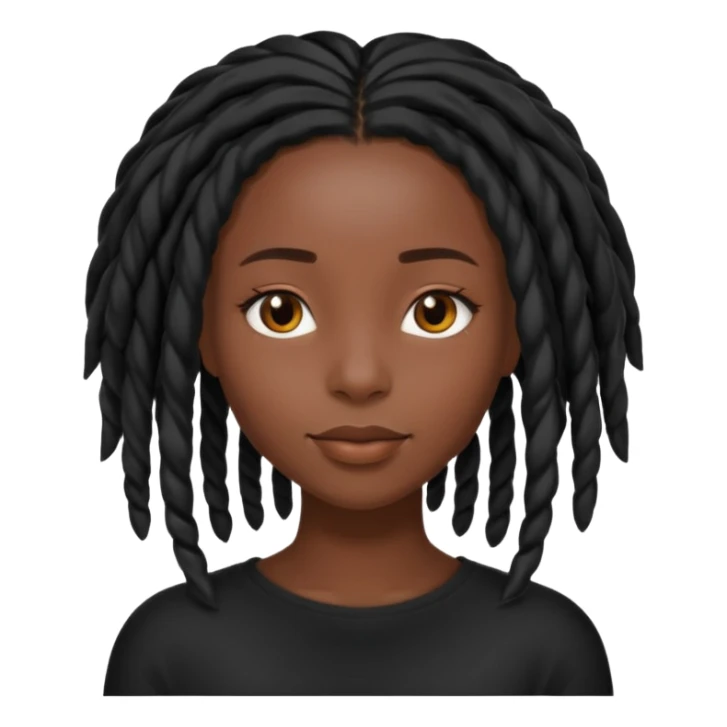 a pretty black girl with black shoulder lengh locs sticker