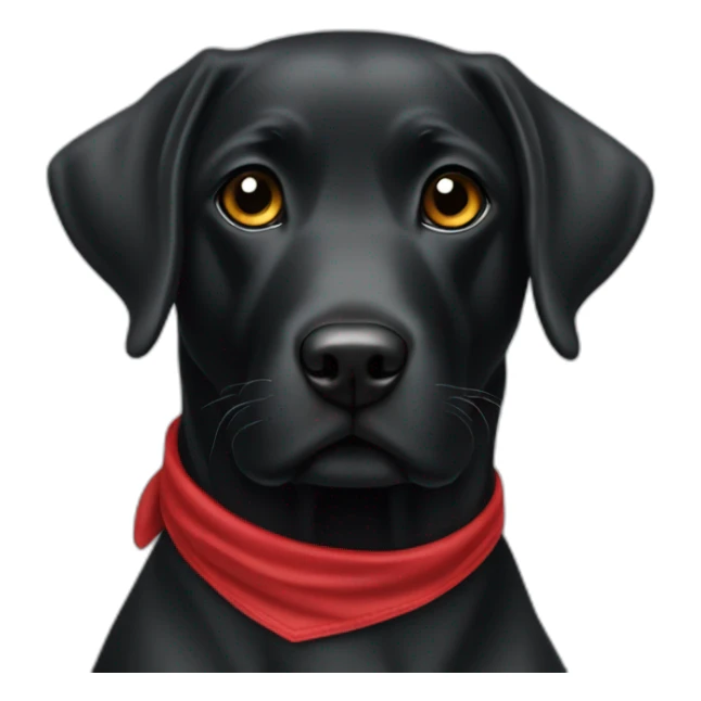 Labrador couleur noir avec un bandana rouge sticker