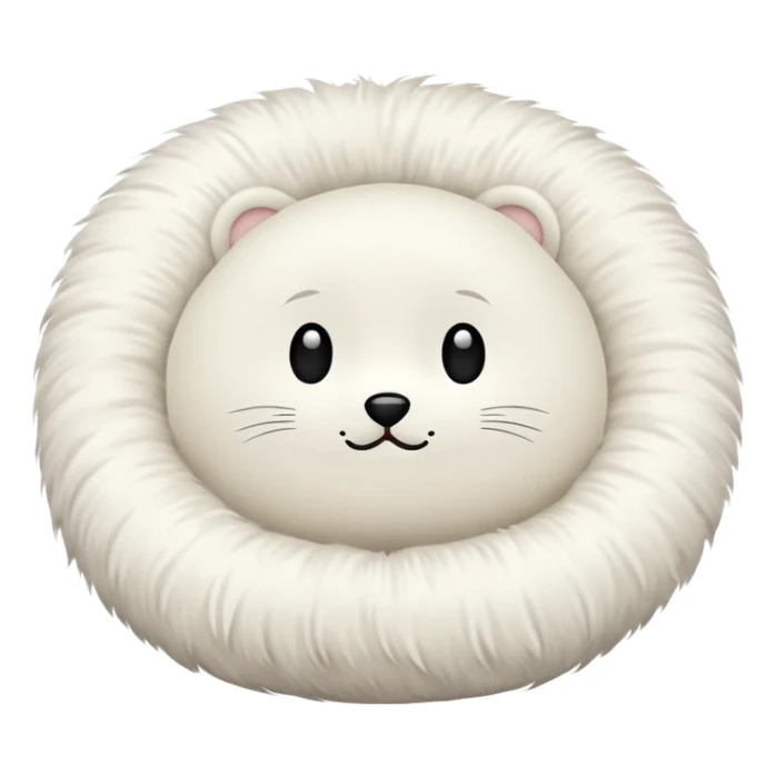 white round pillow made out of fur sticker