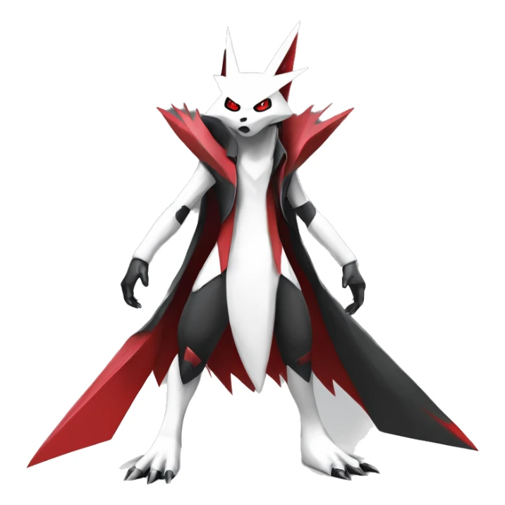  Cool Edgy Futuristic Black White Red Zangoose-Digimon-Medabot full body sticker