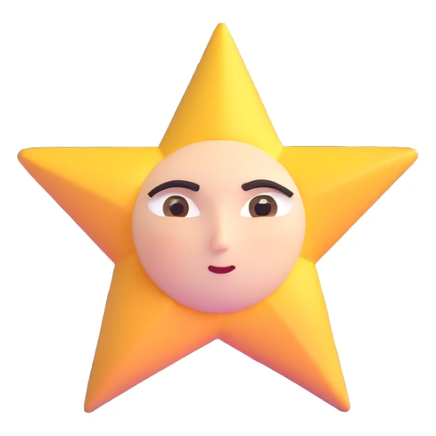 determined star with strong eyebrows in a night sky sticker