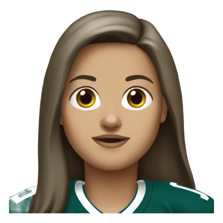  White female brown hair wearing Philadelphia Eagles jersey sticker