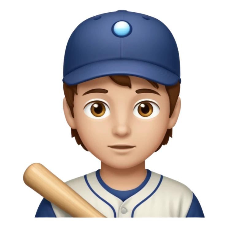 A boy playing  playing baseball and that has hazel eyes and brown hair  sticker