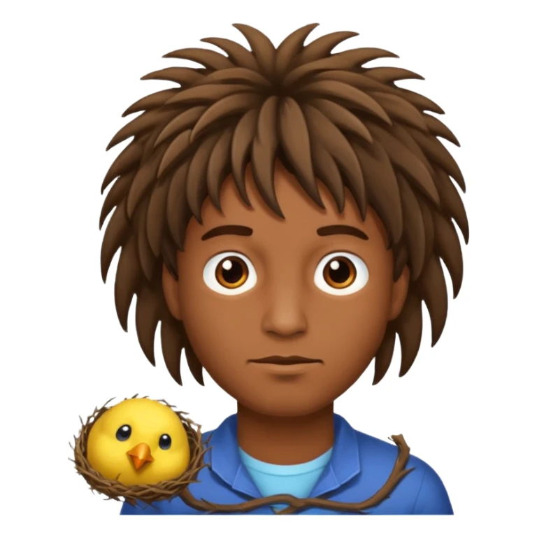 Man who's hair is a Birds nest sticker