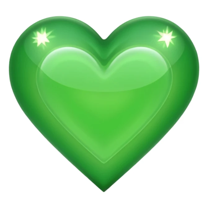 green heart with a transparent center sticker