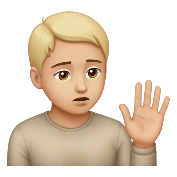 emoji with hand out looking away of shame sticker