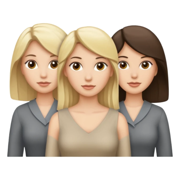 Three women blonde brunette gray sticker