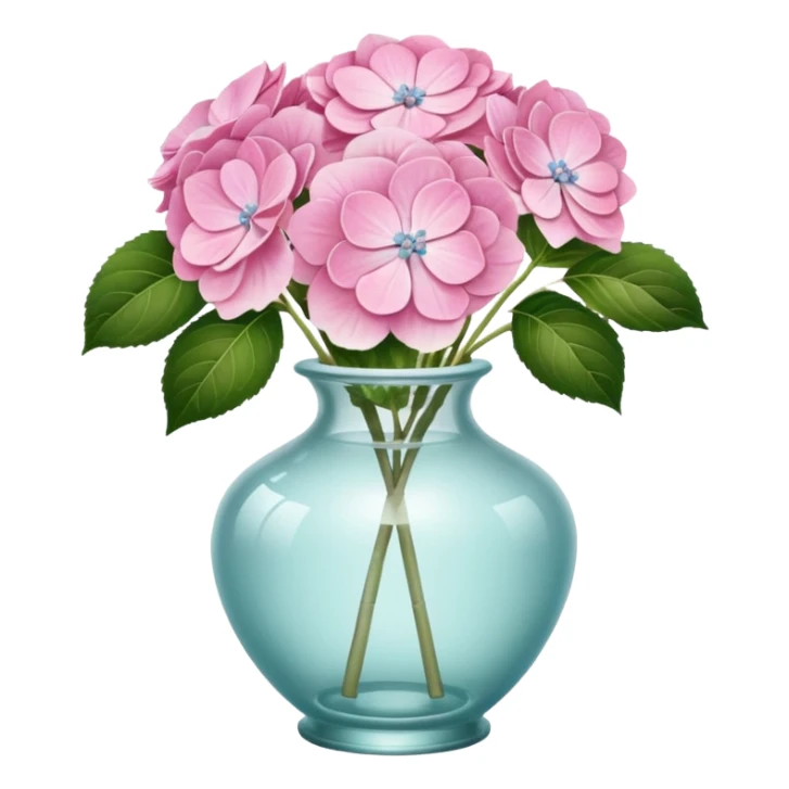 Pink Pastel Aesthetic Hydrangeas In A Vintage Vase sticker