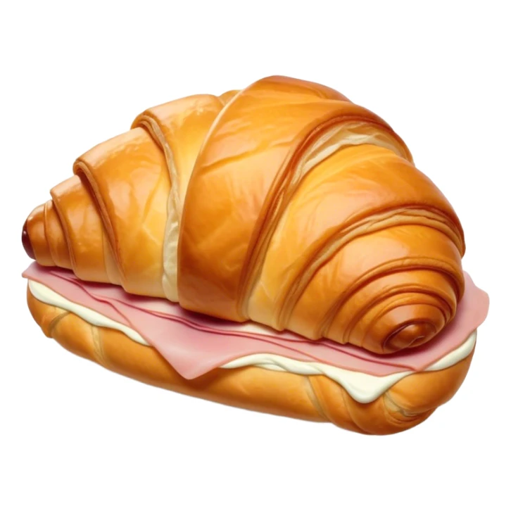Ham and cheese croissant with cream cheese on top of it 😆😆😆 sticker