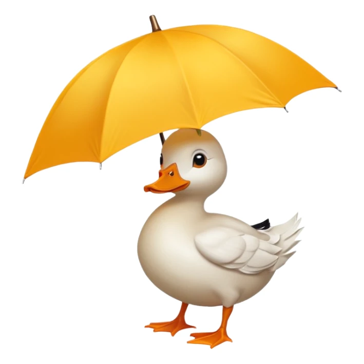 Duck holding white umbrella sticker