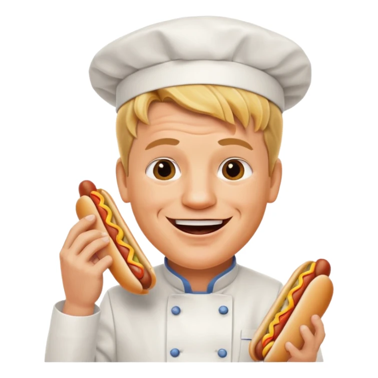 gordon ramsay eat a hotdog, happy smile sticker