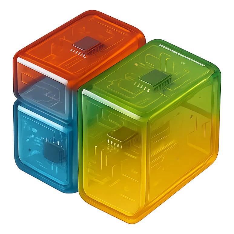 Microsoft logo, four colored squares red green blue yellow, vibrant color glossy effect sticker