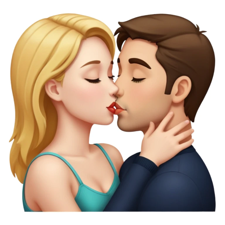 man kissing a girl sticker