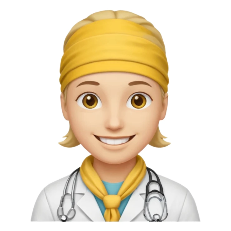 doctor with yellow bandanna sticker