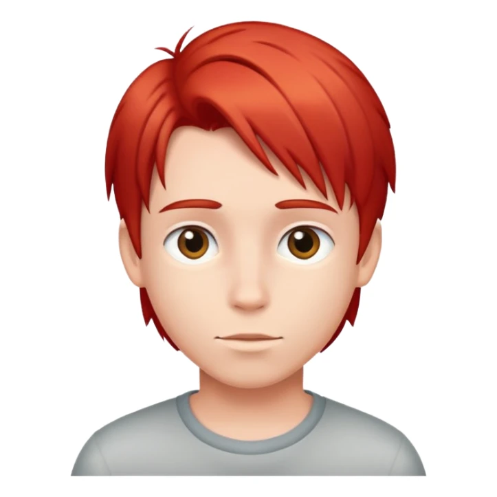 A boy with red straight hair  sticker