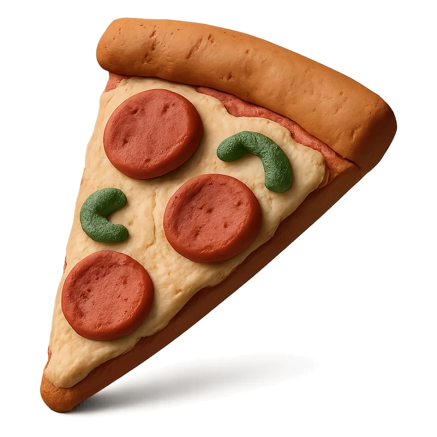 slice of pizza in claymation style sticker