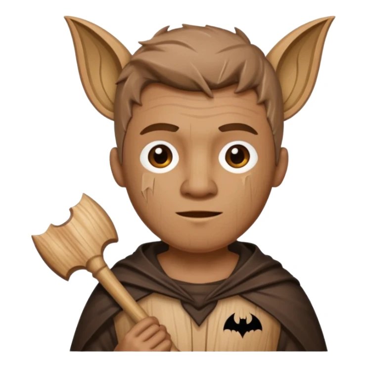 A wooden guy with a bat name tung tung tung sahur sticker