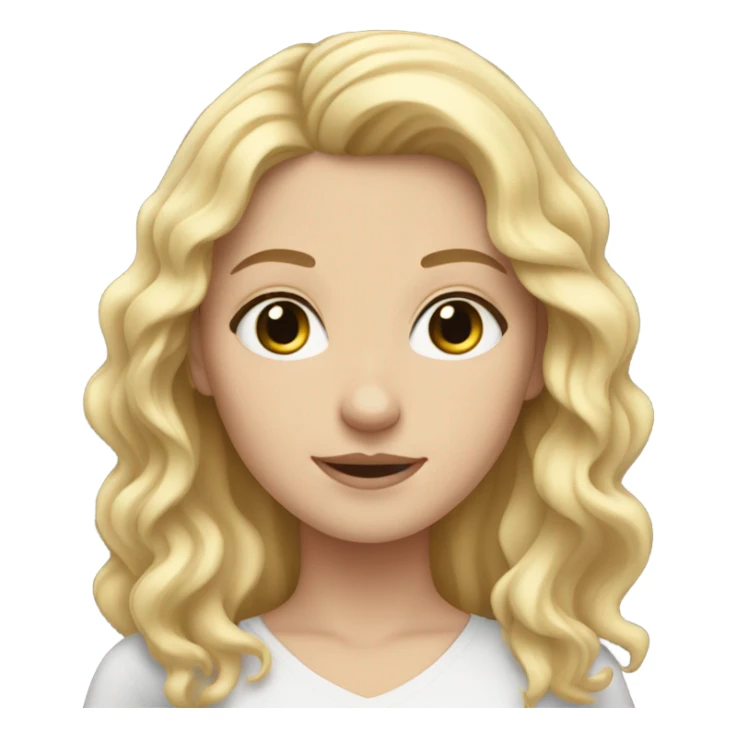 white girl with wavy blonde hair and grey eyes sticker