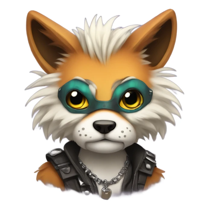 Colorful cute edgy badass anthropomorphic furry  sticker