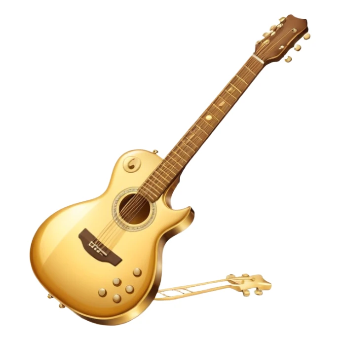 cinematic-realistic-guitar,-polished-metal,-warm-golden-reflections-dancing-along-its-surface,-soft-hands-carefully-positioned-over-the-keys,-glowing-with-an-elegant-and-airy-charm. sticker