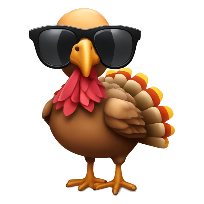 A thanksgiving turkey wearing sunglasses sticker