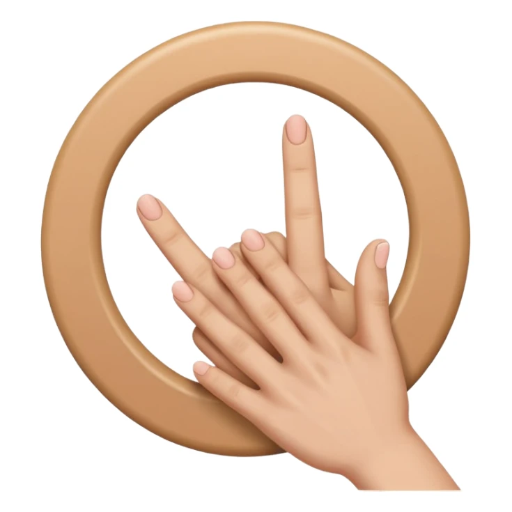 hand making a circle with fingers and another hand poking through the circle with a finger, emoji style sticker