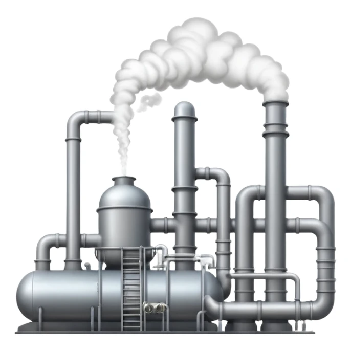 geothermal power plant emoji with pipes and steam sticker