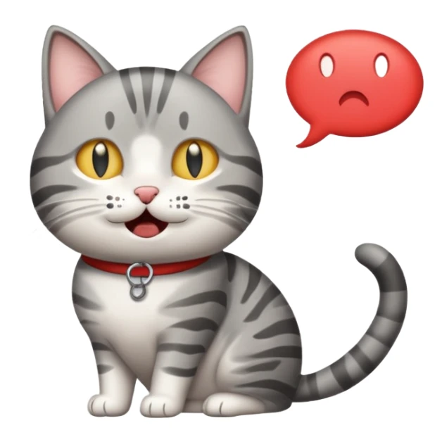 A cat meowing I miss you sticker