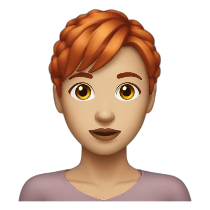 Makima,red-hair,gold-eye,Single ponytail, bangs sticker