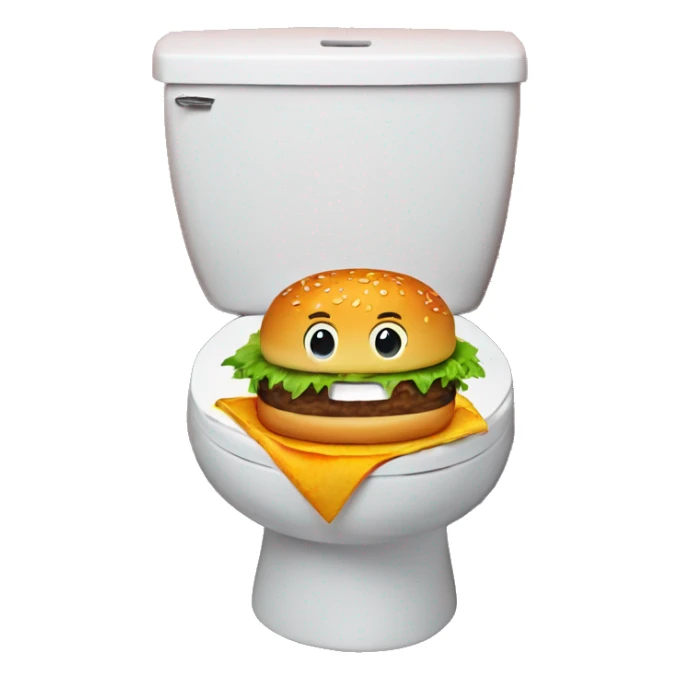 Hamburger on the toilet  sticker