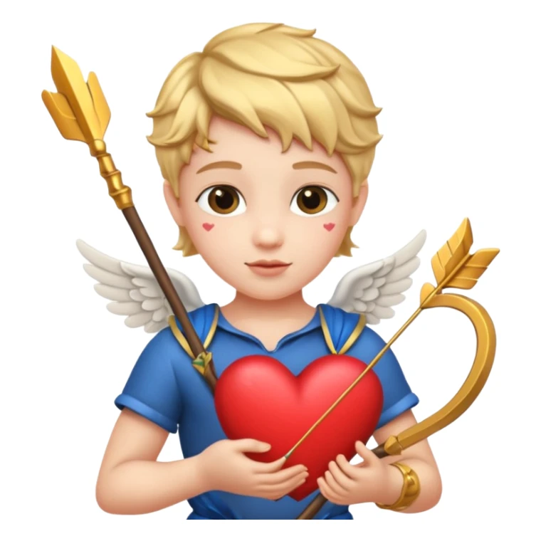 Realistic Cupid holding his heart bow sticker
