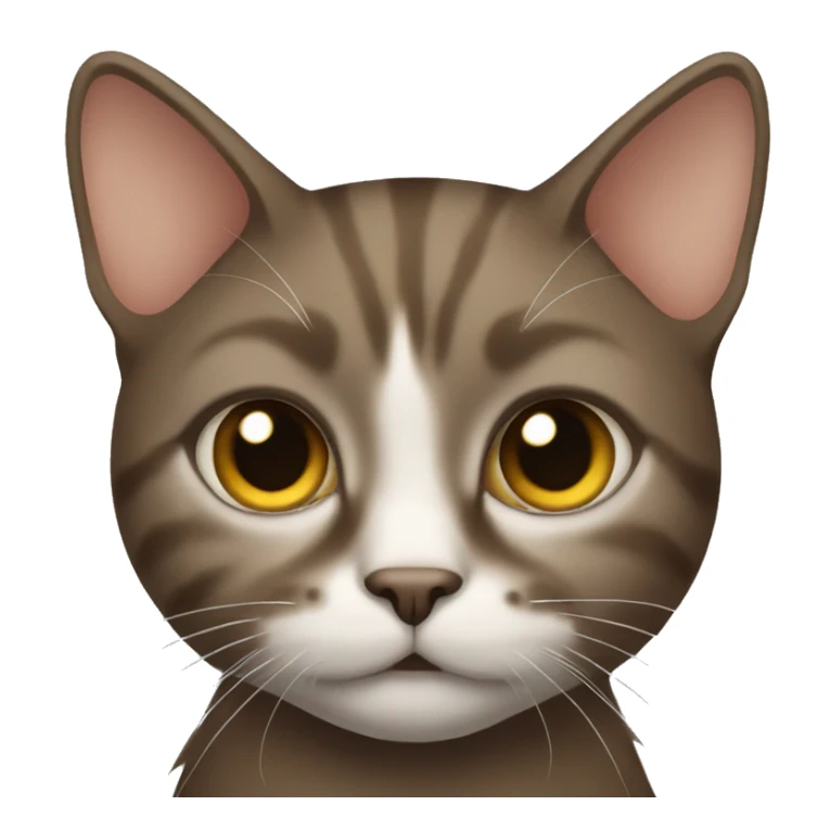 Cat with one eye, brown hair sticker