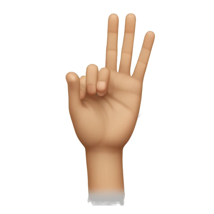 close the fingers and open the little finger to the ring finger sticker