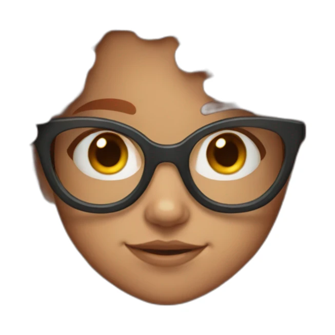 a cute girl with curly red hair and blue glasses sticker