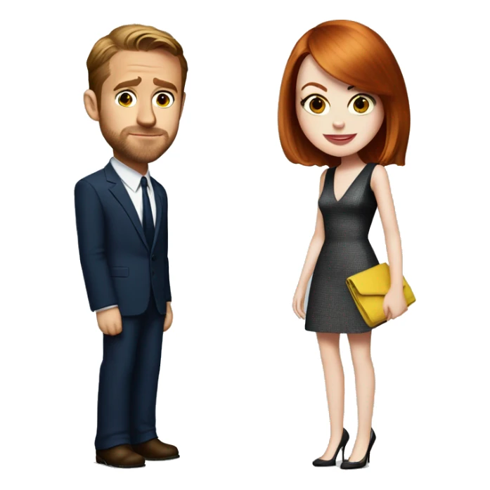 Ryan Gosling and Emma stone in crazy, stupid, love sticker