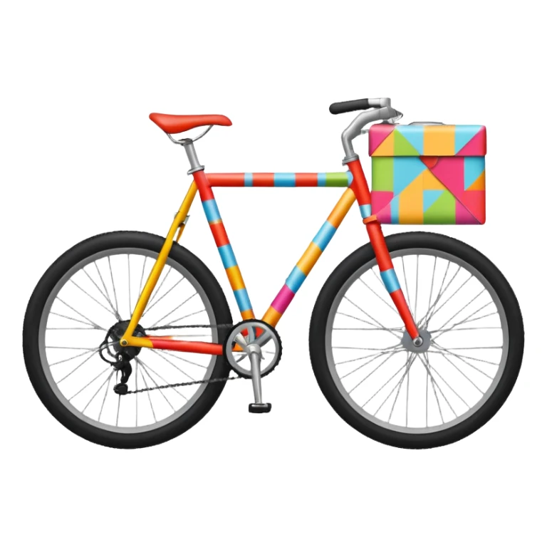 Bike wrapped in wrapping paper sticker