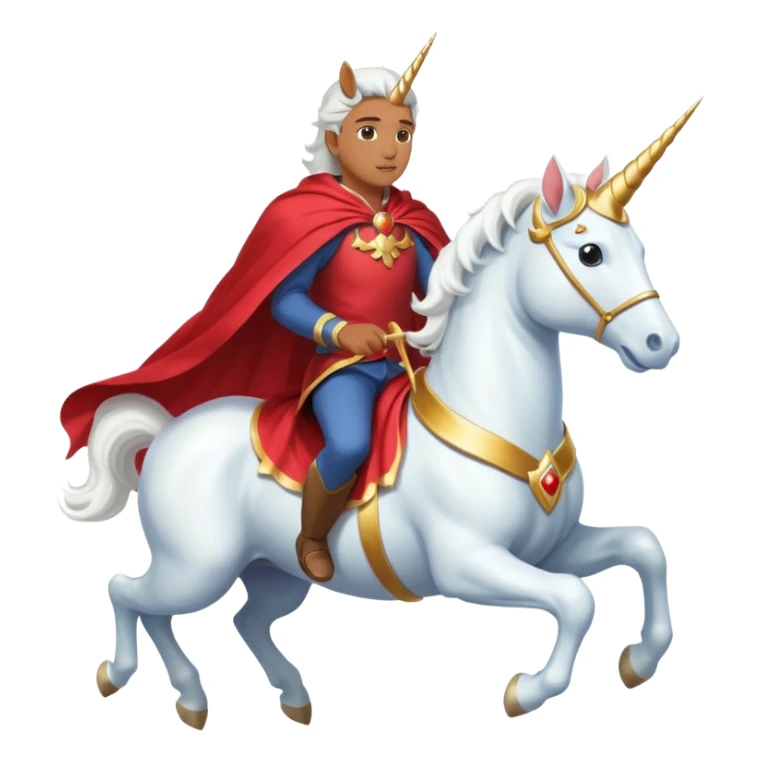 Man wearing a cape and riding a unicorn  sticker